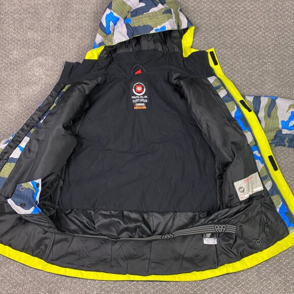 686 Youth Evolution Cross Insulated Jacket Boy's Medium Blue Camo Snowboard 10K - Picture 6 of 15